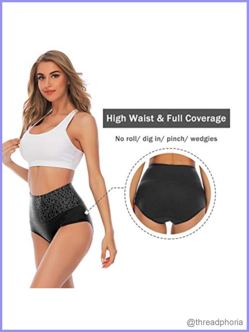 Cotton High Waist Briefs Panties Tummy Control 5 Pack - Picture 3 of 6